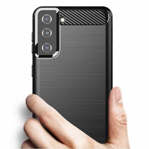 Силиконов Калъф Carbon за Samsung Galaxy S21 FE, Черен