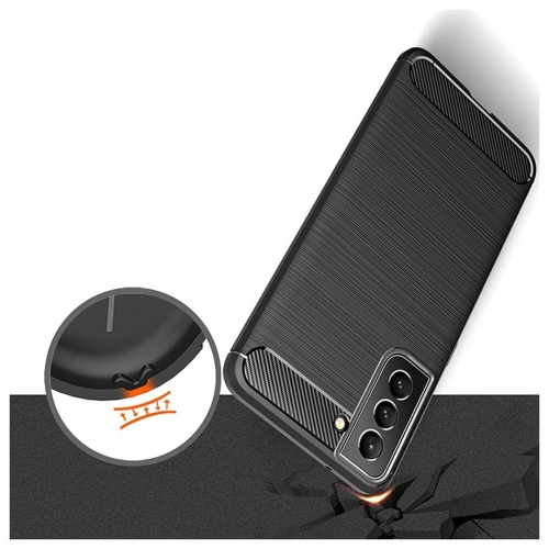 Силиконов Калъф Carbon за Samsung Galaxy S21 FE, Черен