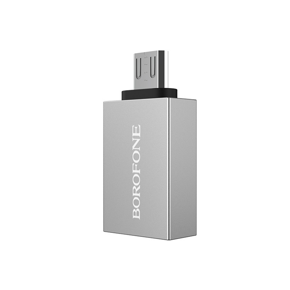 Адаптер Borofone BV2 OTG - USB to Micro USB, Сребрист