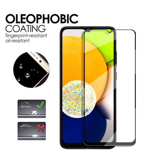Стъклен Протектор 5D Full Glue за Samsung Galaxy A03, Черен