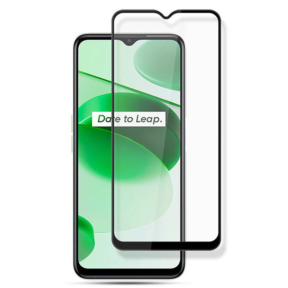 Стъклен Протектор 5D Full Glue за Realme C35, Черен