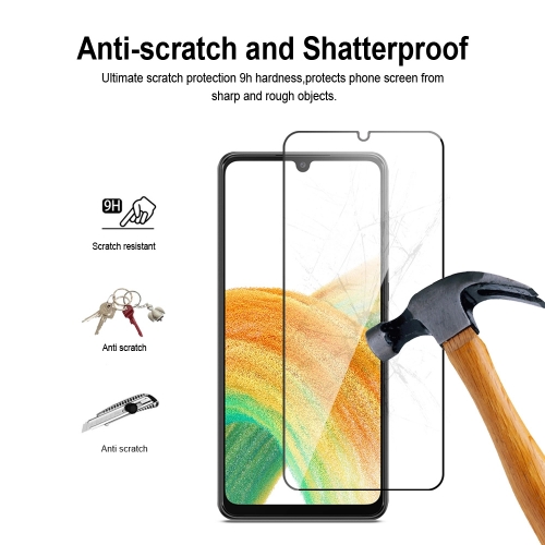 Стъклен Проектор Full Glue 5D за Samsung Galaxy A33 5G, Черен