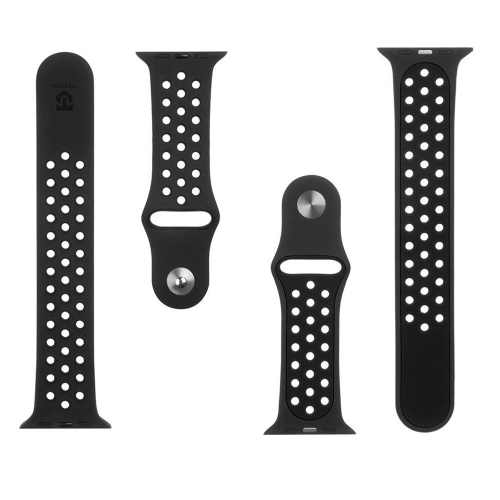 Силиконова каишка Tactical 161 за Apple Watch Series 1 - 7 / SE 42/44/45mm, Черен