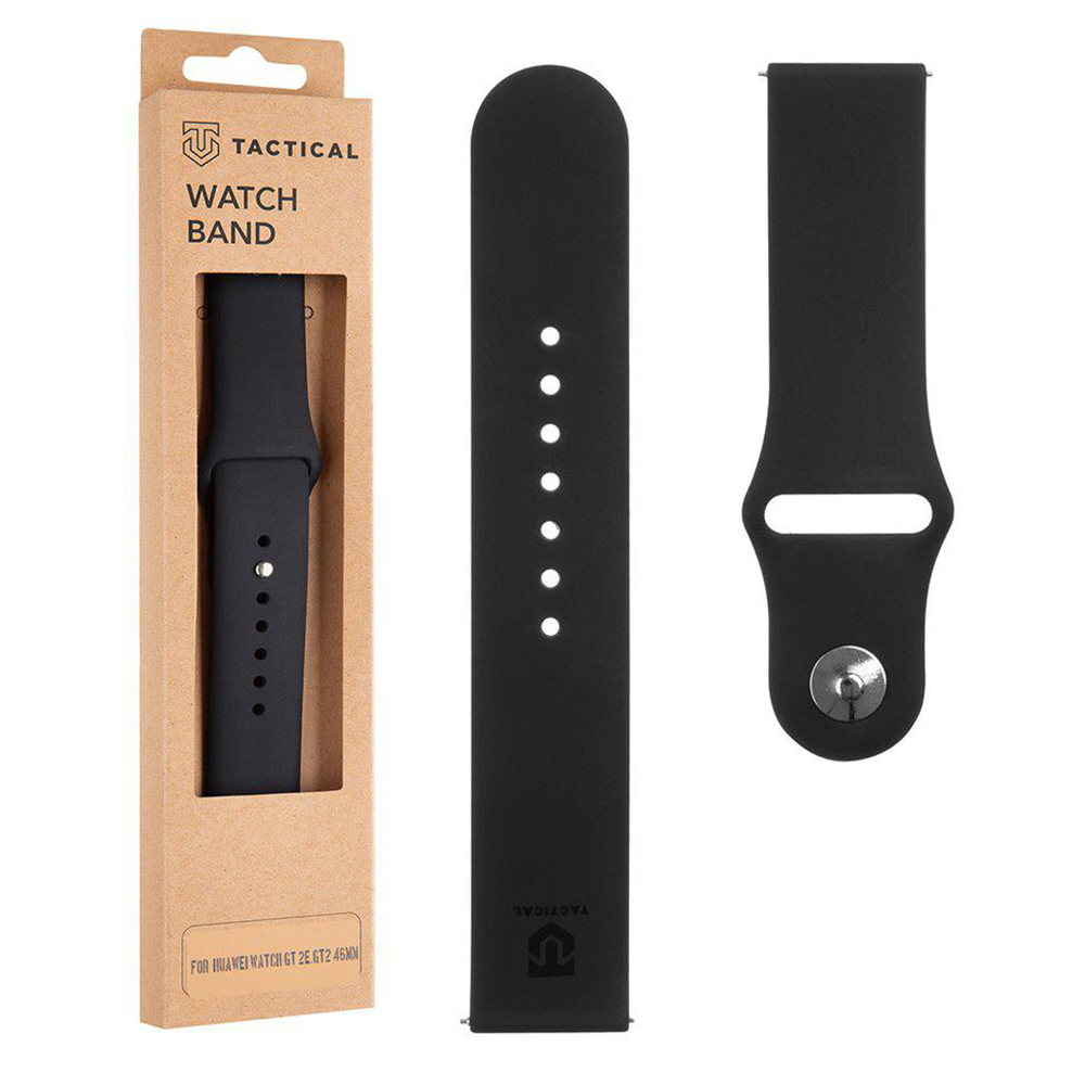 Силиконова каишка Tactical 631 за Huawei Watch GT 2e/GT2 46mm, Черен