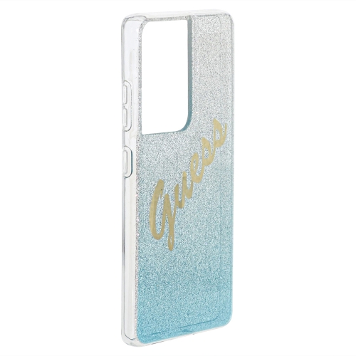 Силиконов калъф Guess за Samsung Galaxy S21 Ultra, Сребрист/Син