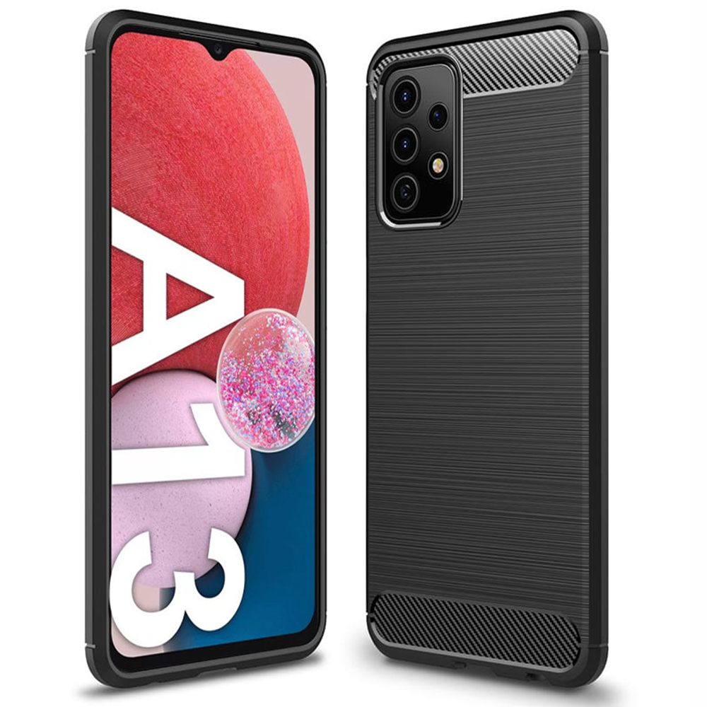 Силиконов Калъф Carbon Fibre Brushed за Samsung Galaxy A13 4G, Черен