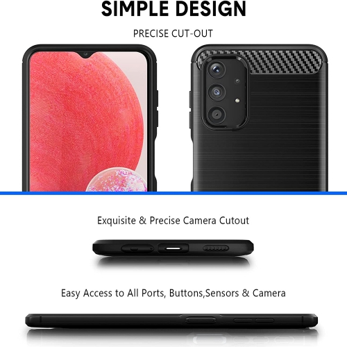 Силиконов Калъф Carbon Fibre Brushed за Samsung Galaxy A13 4G, Черен