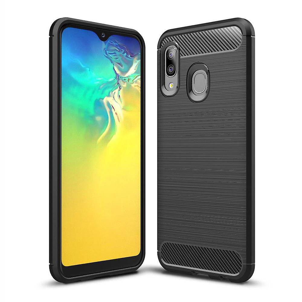 Силиконов калъф Carbon за Samsung Galaxy A20E, Черен