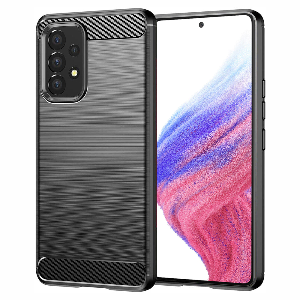 Силиконов Калъф Carbon Fibre Brushed за Samsung Galaxy A53 5G, Черен