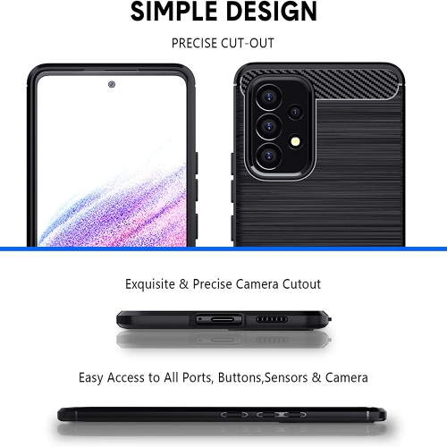 Силиконов Калъф Carbon Fibre Brushed за Samsung Galaxy A53 5G, Черен