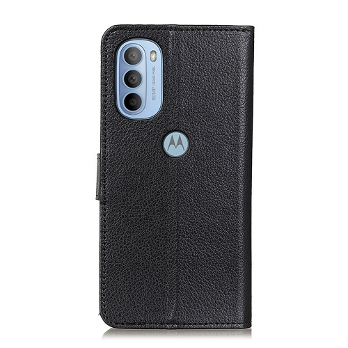 Калъф Тефтер Litchi Texture за Motorola Moto G31 / G41, Черен