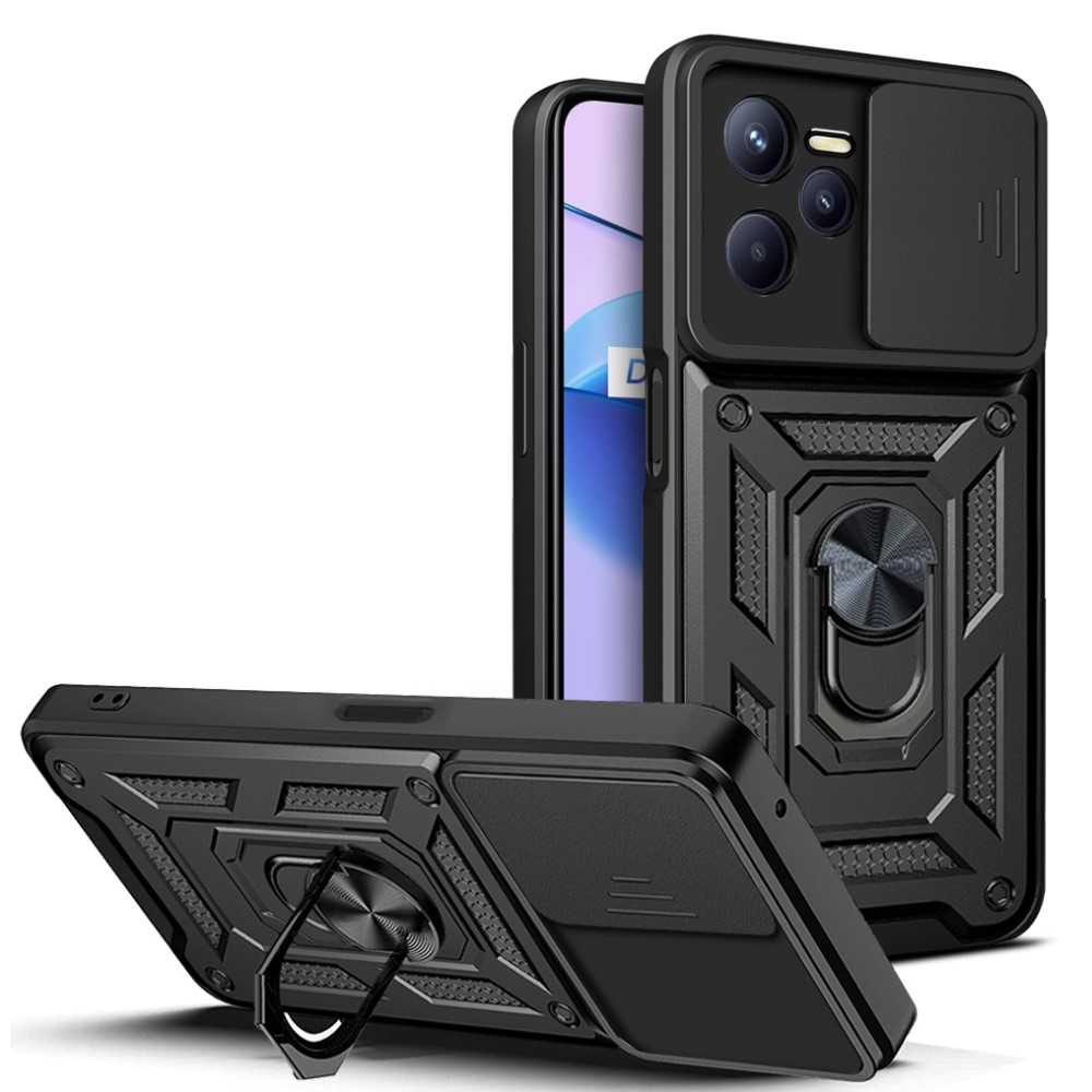 Удароустойчив калъф Slide Case за Realme C35, Черен