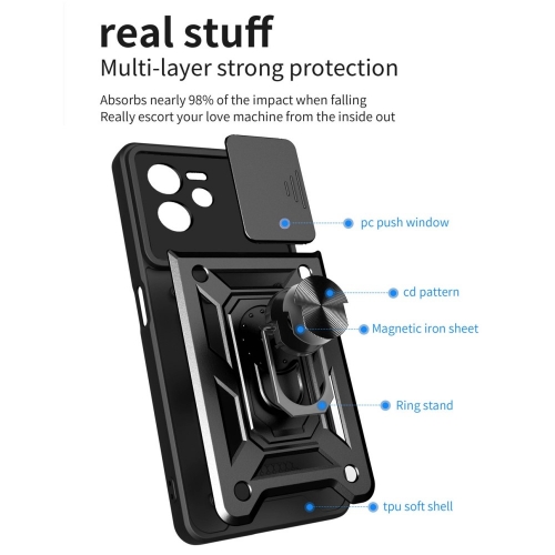 Удароустойчив калъф Slide Case за Realme C35, Черен
