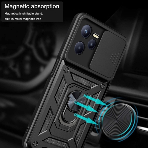 Удароустойчив калъф Slide Case за Realme C35, Черен