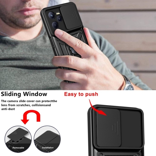 Удароустойчив калъф Slide Case за Realme C35, Черен