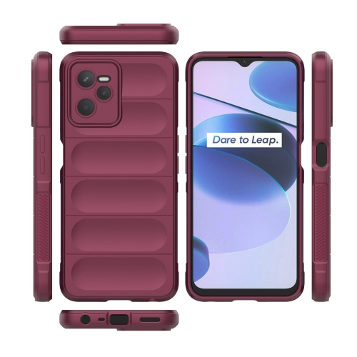 Силиконов калъф Wear-resistant за Realme C35, Тъмно червен