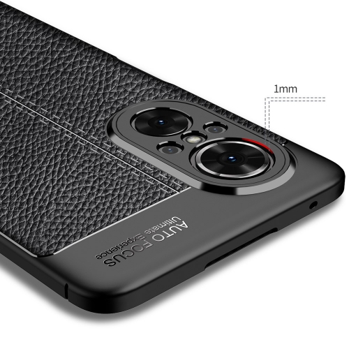 Силиконов калъф Litchi Texture за Huawei nova 9 SE/Honor 50 SE, Черен