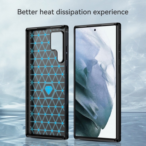 Силиконов Калъф Carbon Fibre Brushed за Samsung Galaxy S22 Ultra 5G, Черен