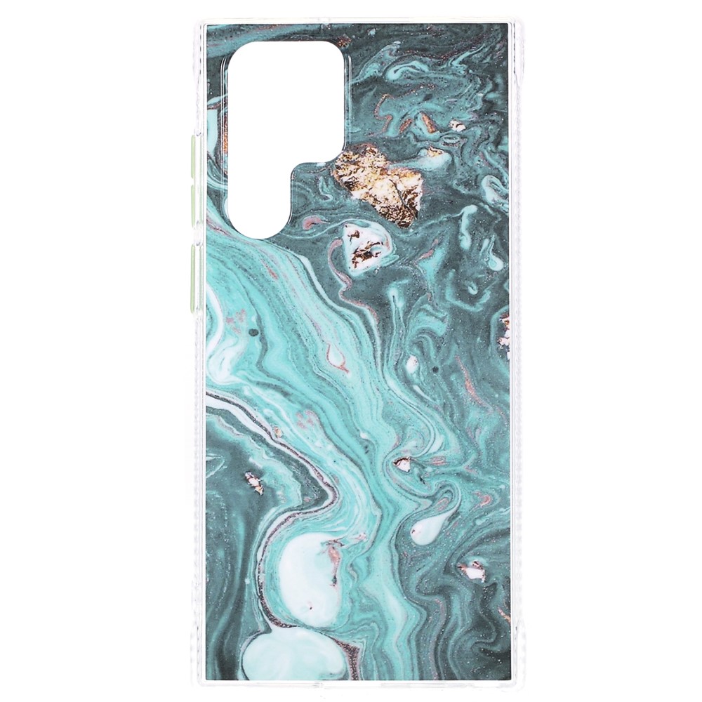 Силиконов калъф Marble за Samsung Galaxy S22 Ultra 5G, Зелен