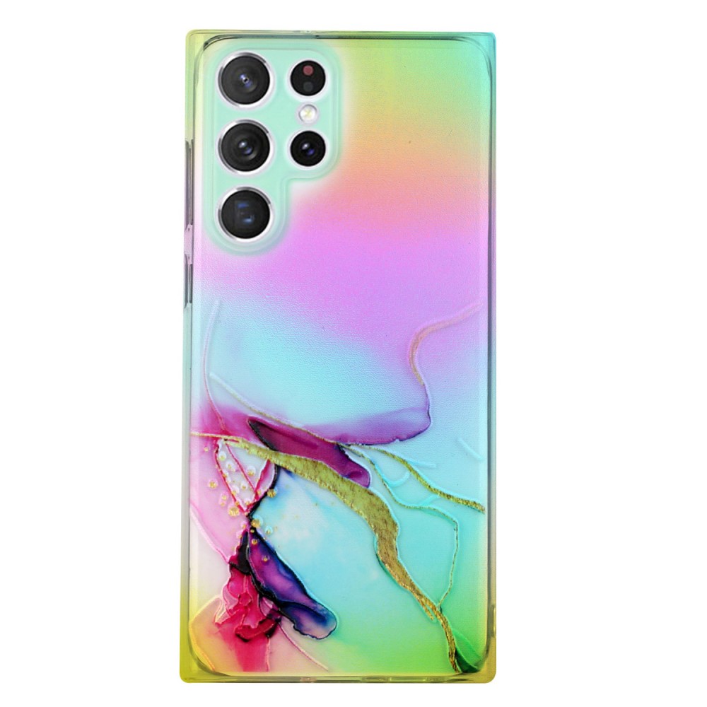 Силиконов калъф Marble за Samsung Galaxy S22 Ultra 5G, Зелен