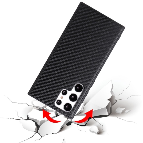 Удароустойчив калъф Fiber Texture за Samsung Galaxy S22 Ultra 5G, Черен