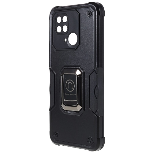 Удароустойчив калъф Kickstand Ring за Xiaomi Redmi 10C, Черен