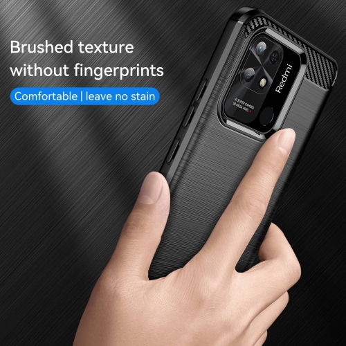 Силиконов калъф Carbon за Xiaomi Redmi 10C, Черен