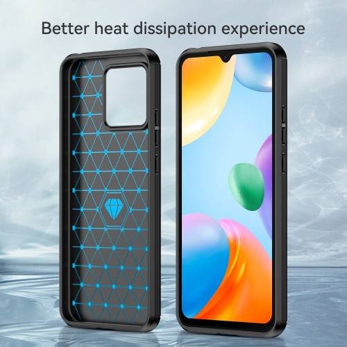 Силиконов калъф Carbon за Xiaomi Redmi 10C, Черен