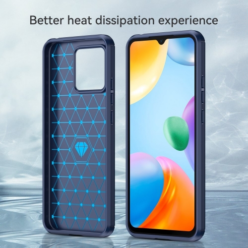 Силиконов Калъф Carbon Fibre Brushed за Xiaomi Redmi 10C, Син