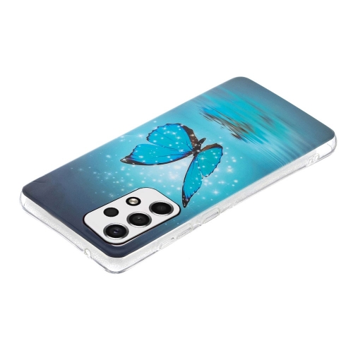 Силиконов калъф за Samsung Galaxy A33 5G, Синя пеперуда - фосфоресцентен