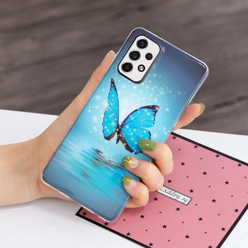 Силиконов калъф за Samsung Galaxy A33 5G, Синя пеперуда - фосфоресцентен
