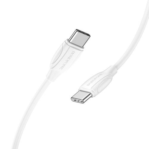 Кабел Borofone BX19 Double, Speed, от Type C към Type C, PD, 60W, 3A, Бял