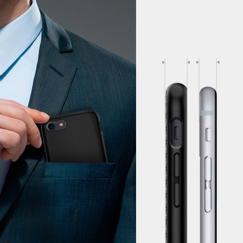 Удароустойчив Калъф Spigen Liquid Air за IPHONE 7, 042CS20511, Matte, Черен