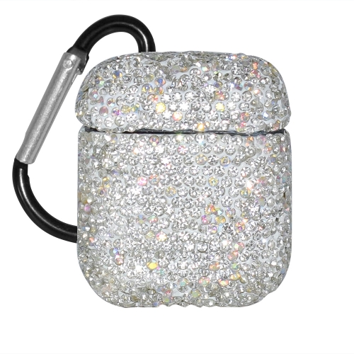 Пластмасов Калъф Diamonds за Слушалки Airpods с катарама, Сребрист