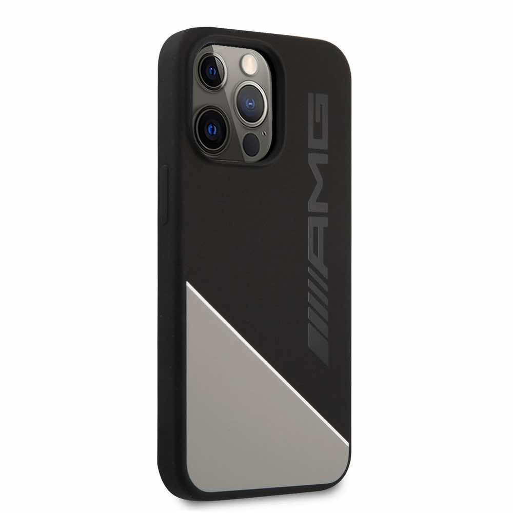 Калъф AMG Liquid за iPhone 13 Pro, Черен- Сив