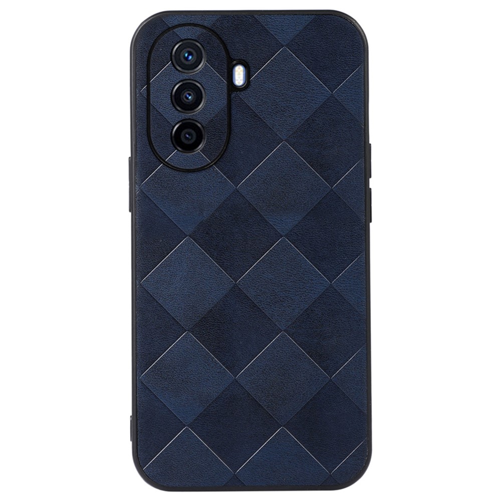 Удароустойчив калъф Leather Grid Texture за Huawei nova Y70 4G/nova Y70 Plus 4G/ Enjoy 50, син