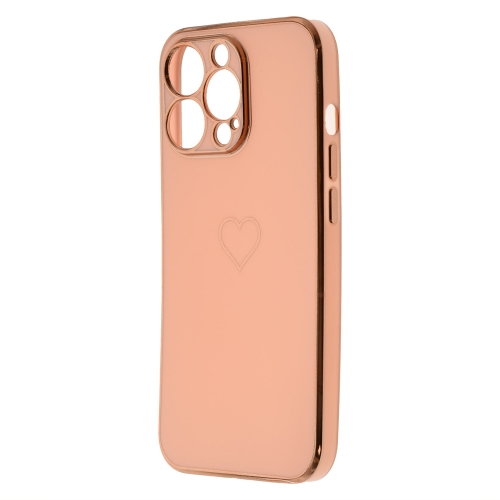 Силиконов калъф Heart за iPhone 13 Pro, Розов