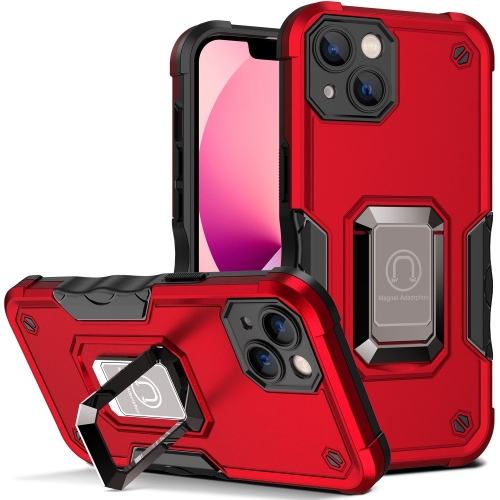 Удароустойчив гръб Kickstand за Iphone 14, поставка, червен