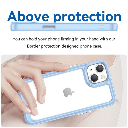 Удароустойчив калъф Acrylic Clear за iPhone 14 Plus, Син