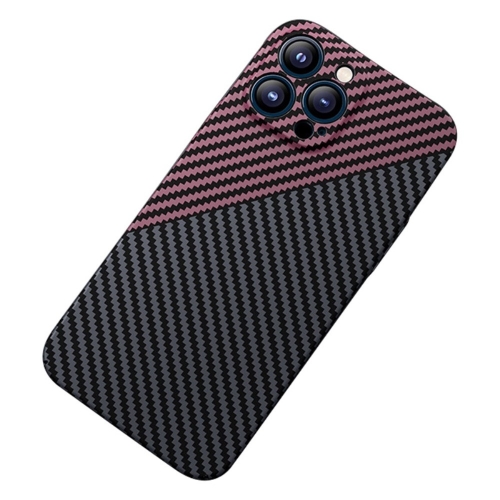 Силиконов калъф FULL Carbon за iPhone 14 Pro, Червен- Черен