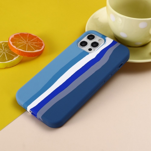 Силиконов калъф Rainbow Design за Iphone 14 Pro, синя дъга