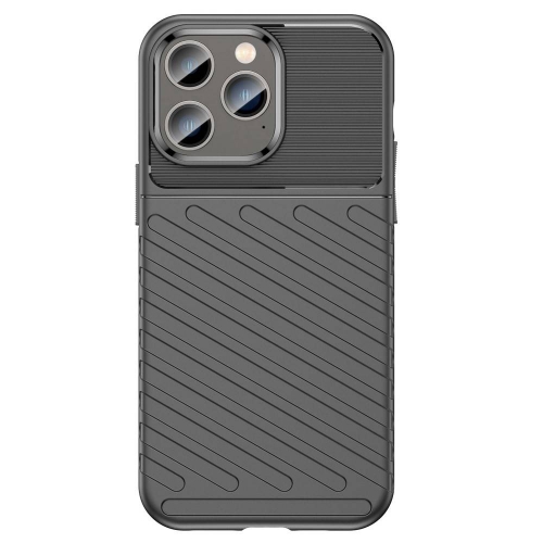 Силиконов калъф Thunder за iPhone 14 Pro, Черен