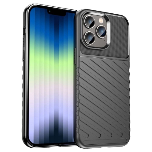 Силиконов калъф Thunder за iPhone 14 Pro, Черен