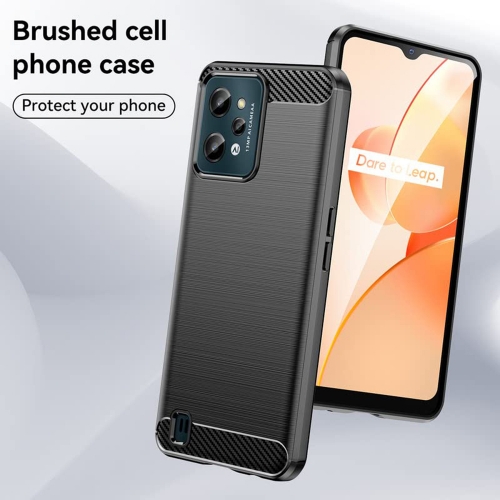 Силиконов Калъф Carbon Fibre Brushed за Realme C31, черен