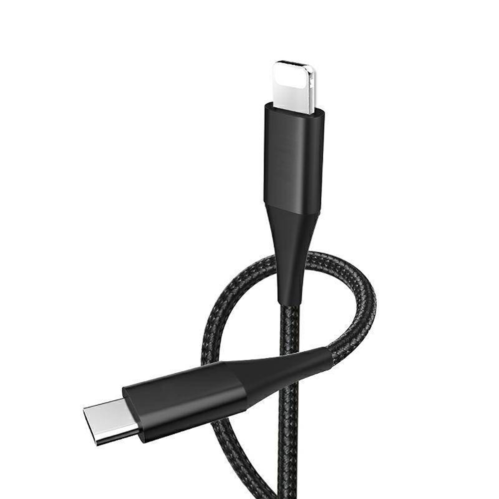 Кабел ATX Braided,  Lightning към Type C, 20W, черен