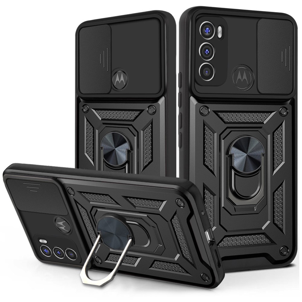 Удароустойчив калъф Slide Camera за Motorola Moto G60/G40 Fusion, Черен