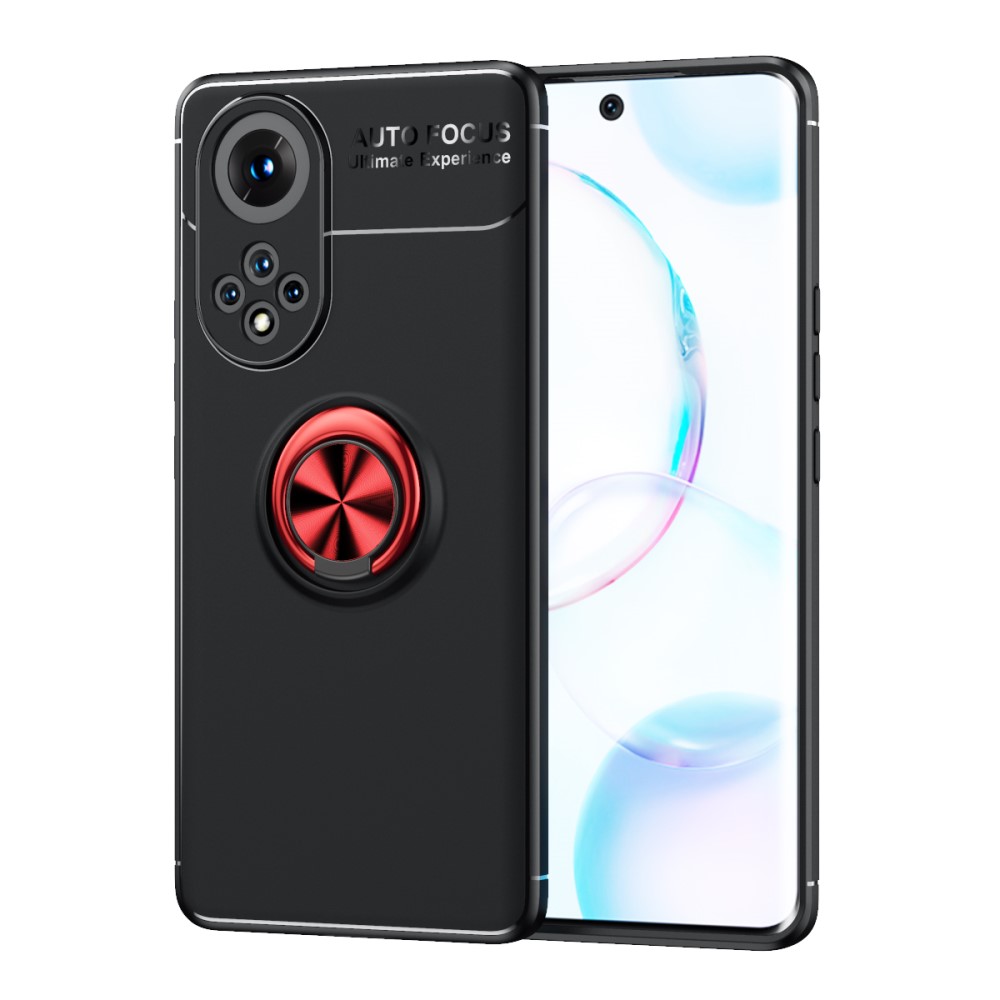 Удароустойчив калъф Ring Holder за Huawei Nova 9/Honor 50, Черен/ Червен