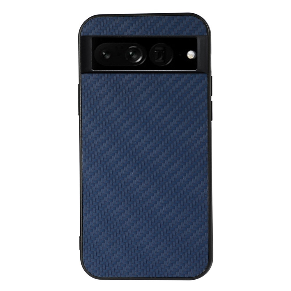 Удароустойчив калъф Carbon Leather Coated за Google Pixel 7 Pro, син