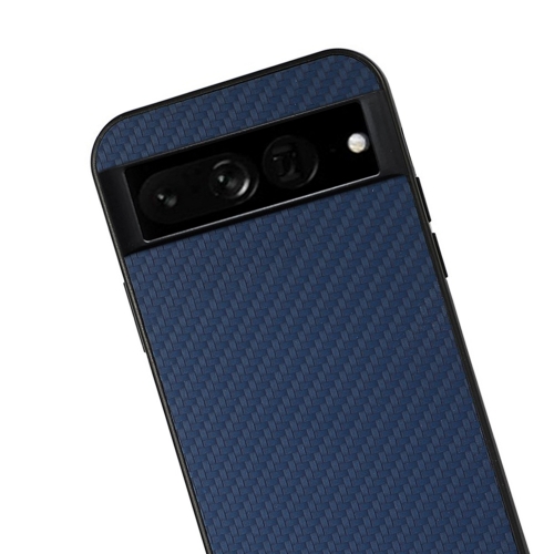 Удароустойчив калъф Carbon Leather Coated за Google Pixel 7 Pro, син