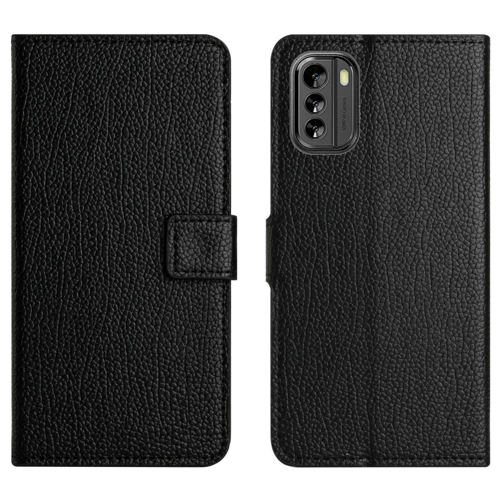 Калъф Тефтер Litchi Texture за Nokia G60 5G, черен